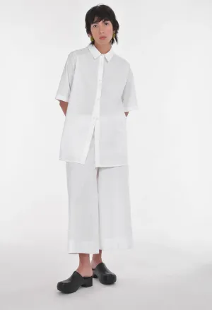 Paper Label Organic Cotton Poplin Open Back Blouse