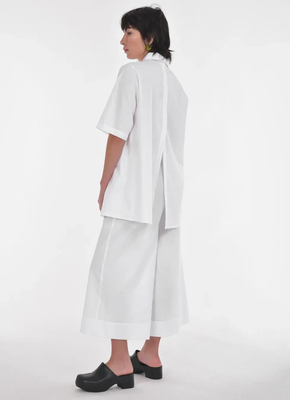 Paper Label Organic Cotton Poplin Open Back Blouse