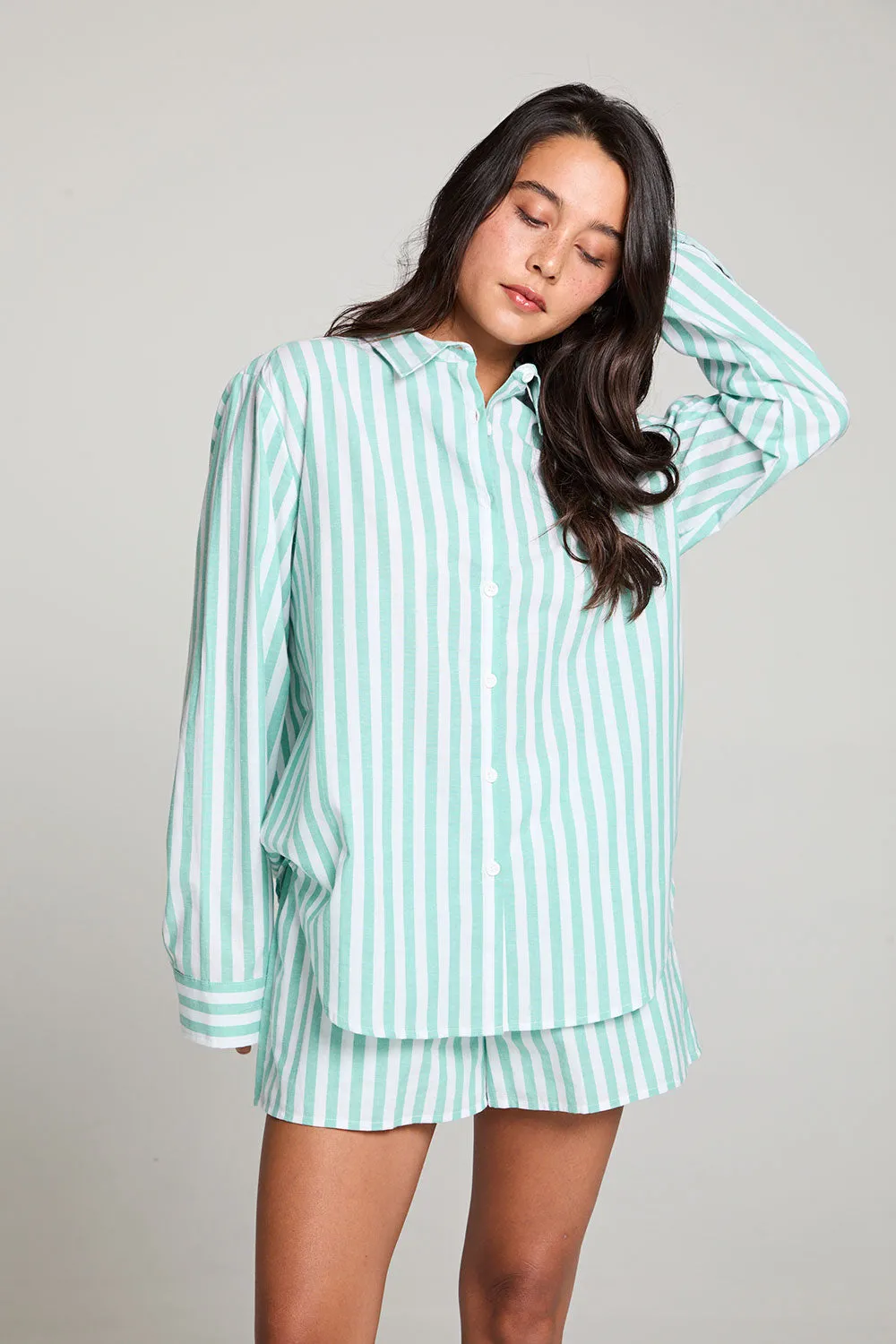 Paso Aloe Stripe Button Up