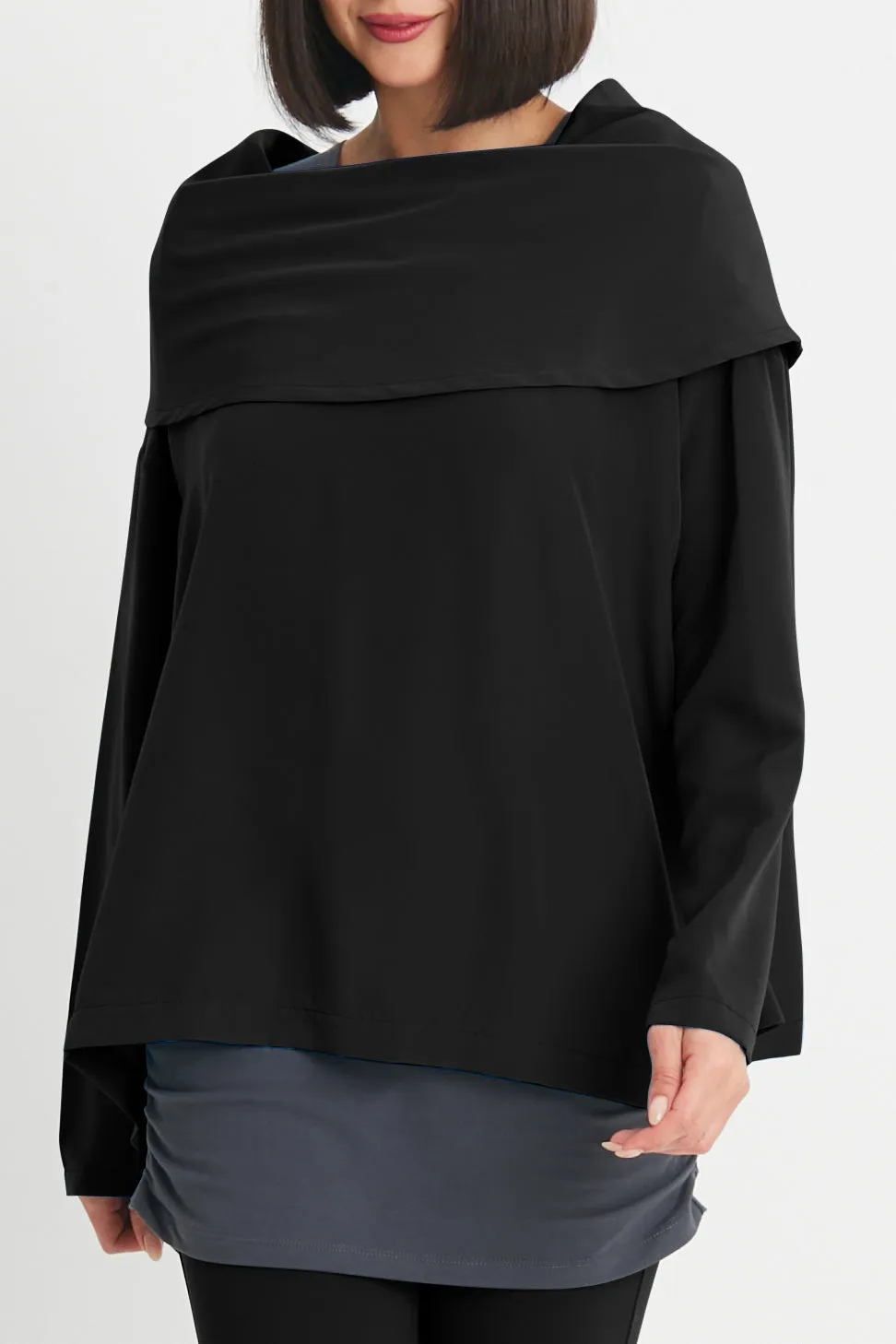 Peachskin Cowl Neck Top