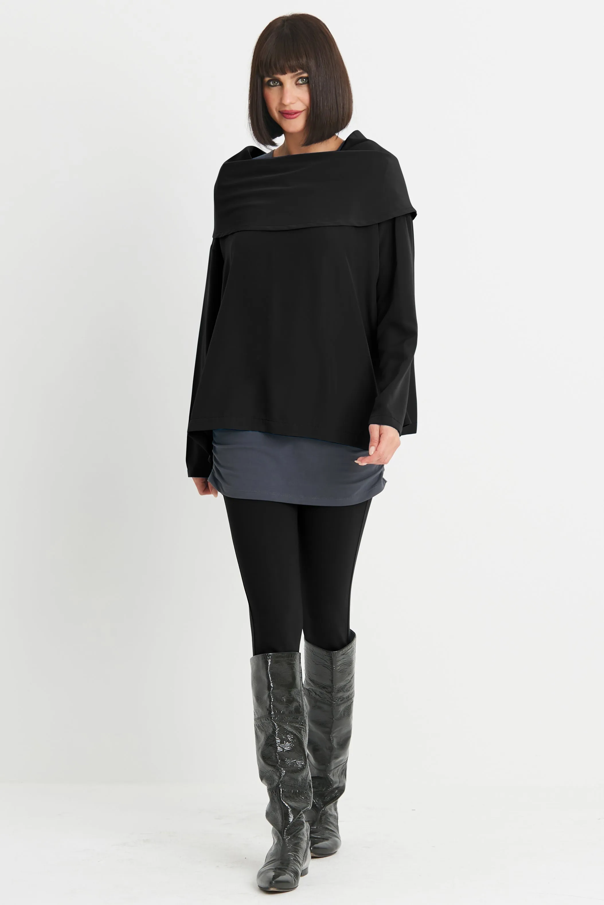 Peachskin Cowl Neck Top