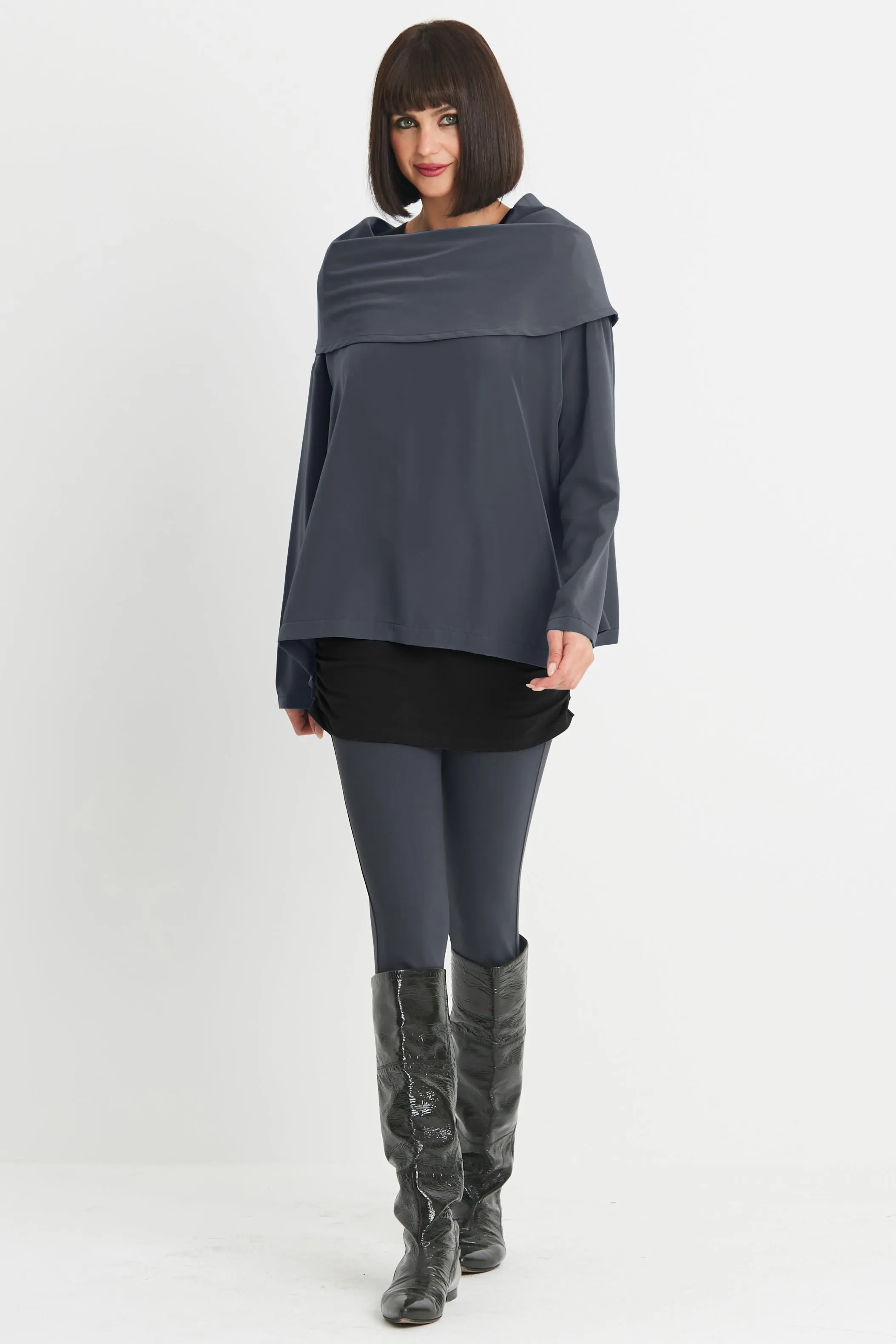 Peachskin Cowl Neck Top