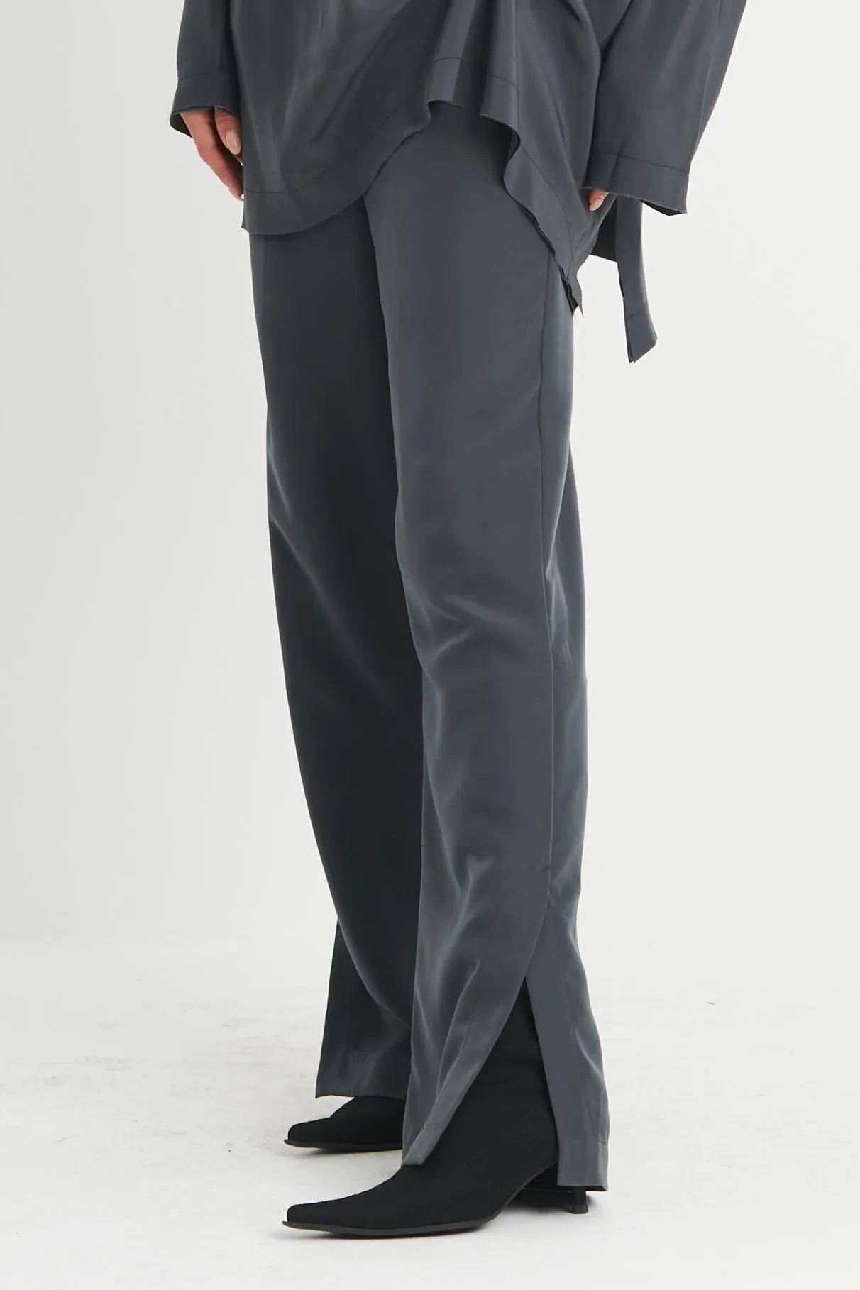 Peachskin Side Slit Pants