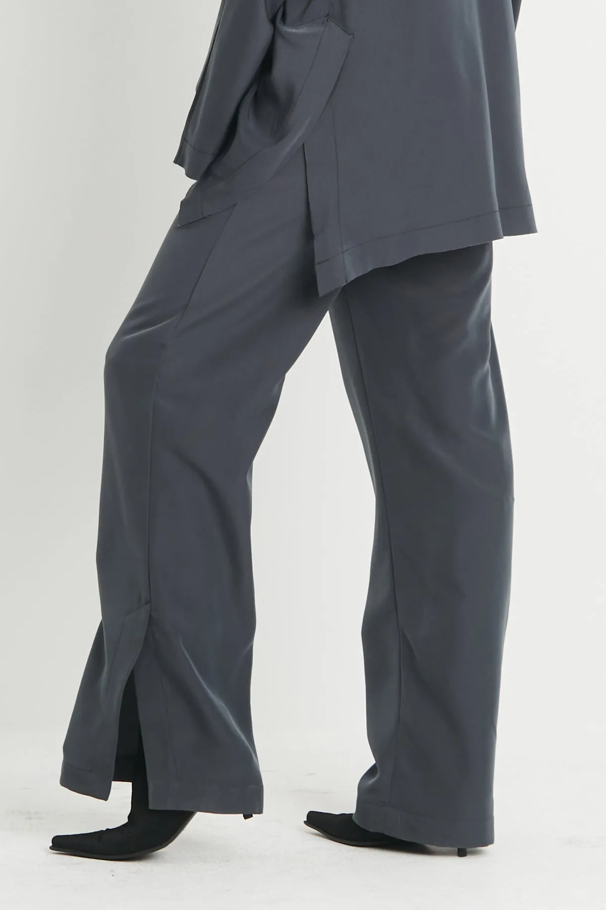 Peachskin Side Slit Pants