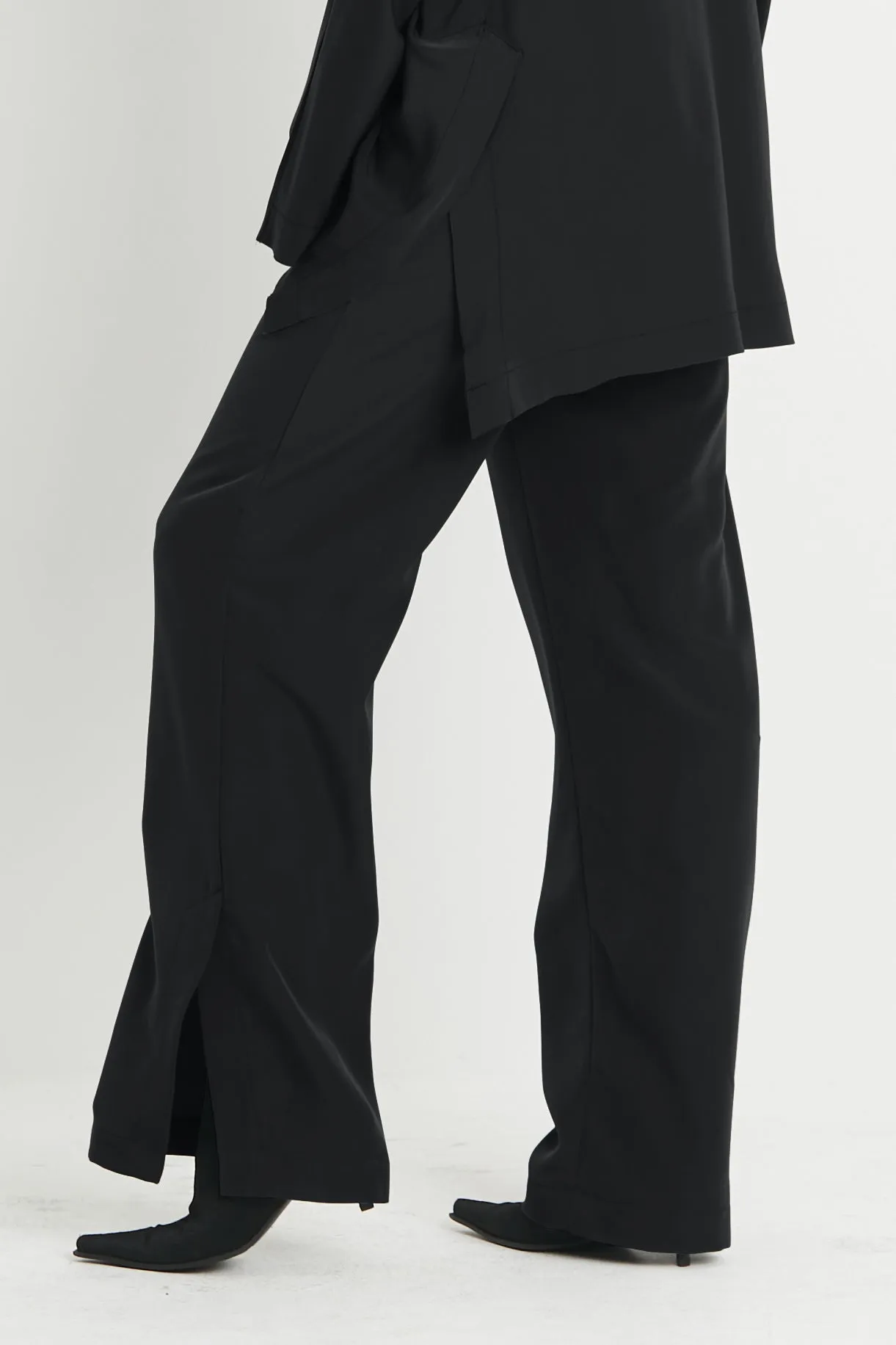 Peachskin Side Slit Pants