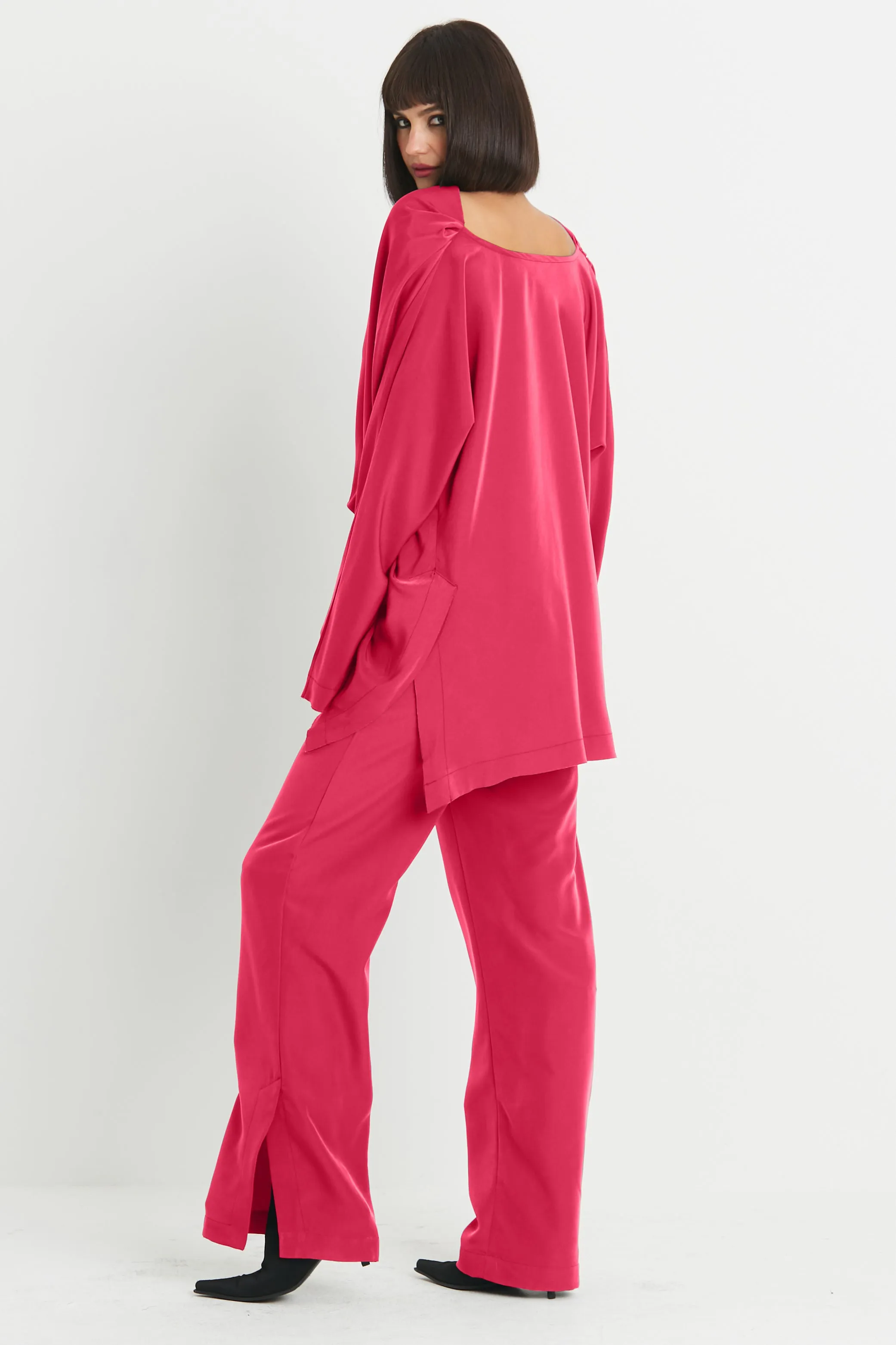 Peachskin Side Slit Pants
