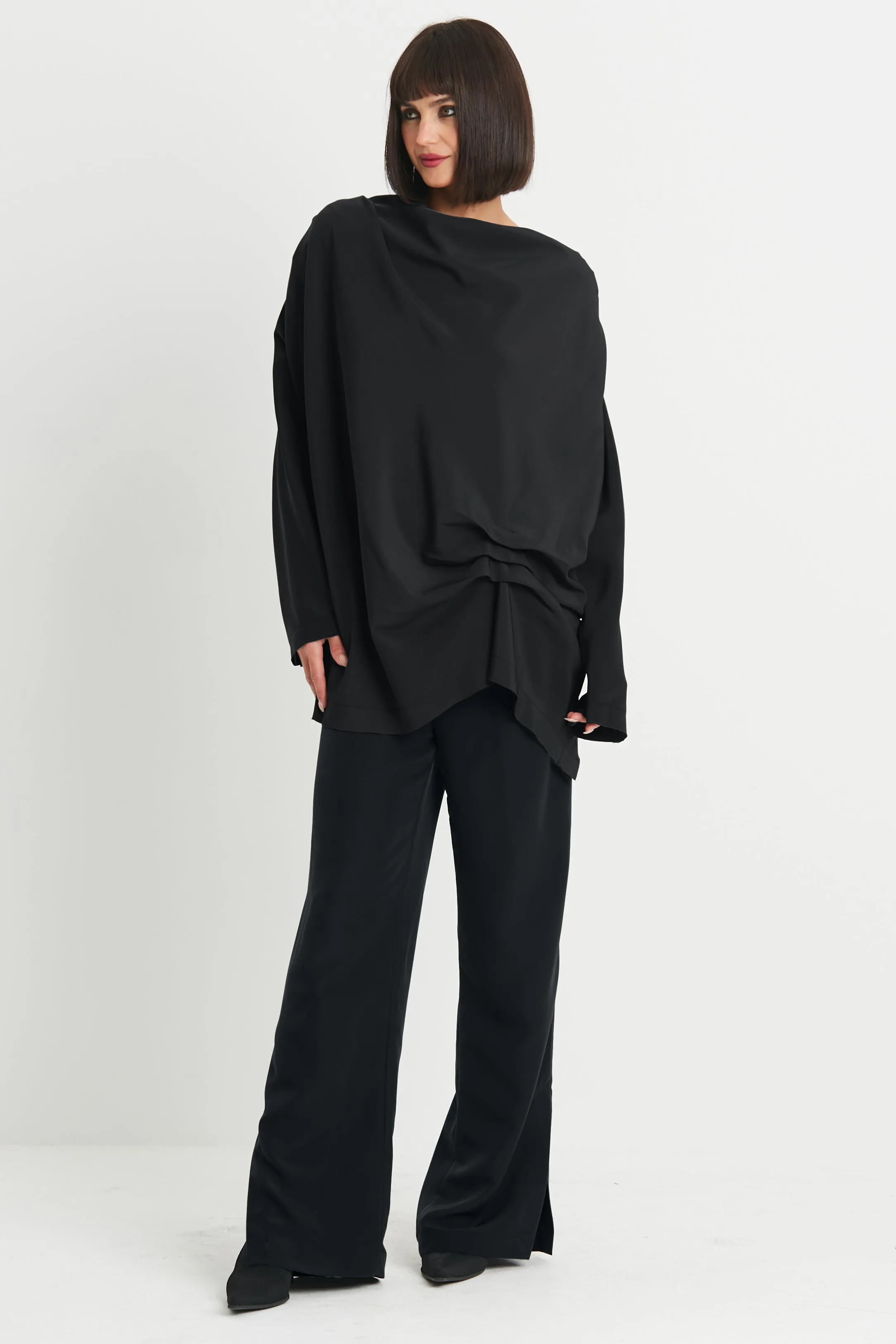 Peachskin Side Slit Pants