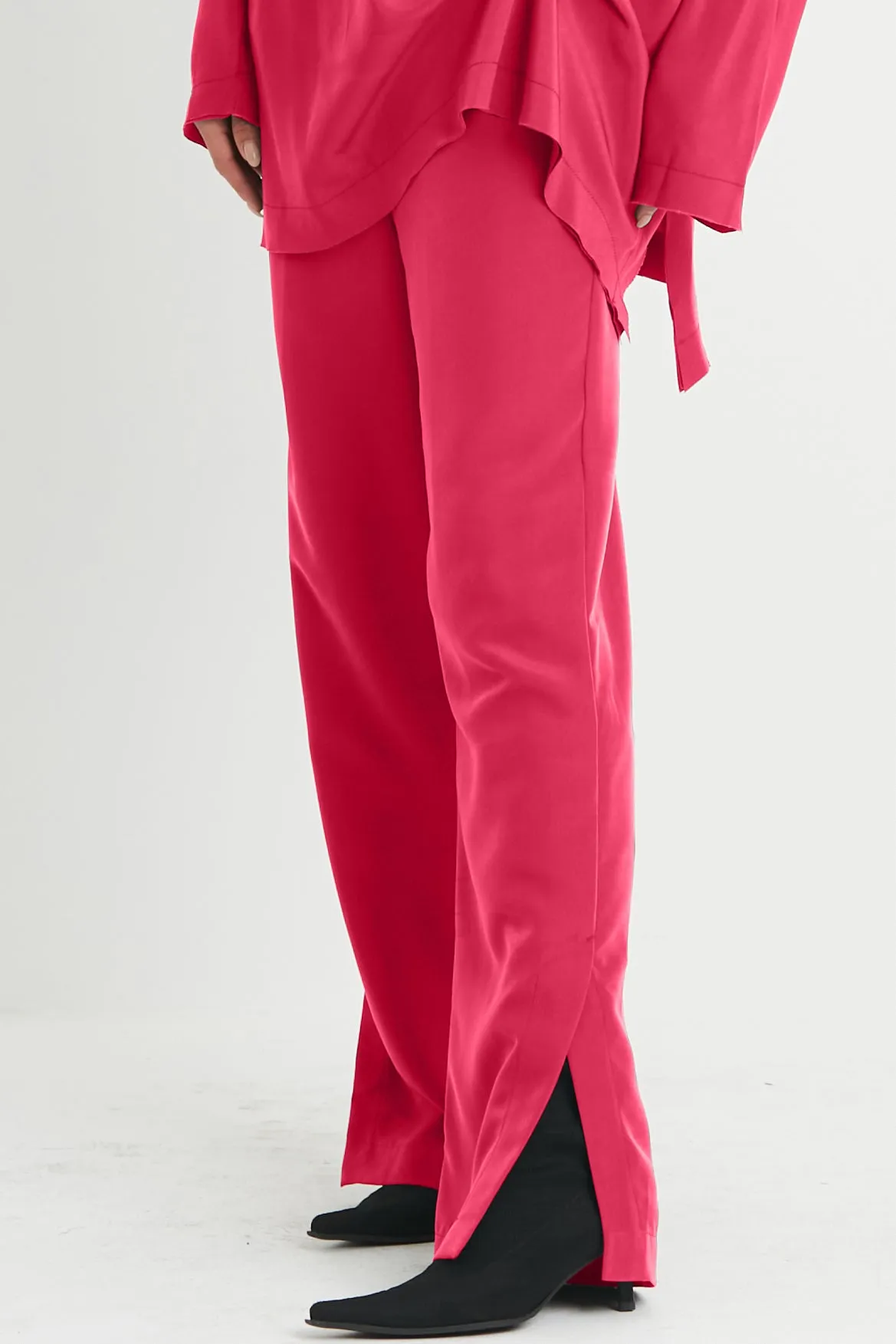 Peachskin Side Slit Pants