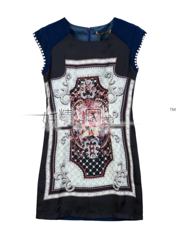 pearl sleeves retro wool dress