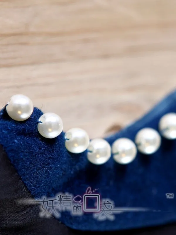 pearl sleeves retro wool dress