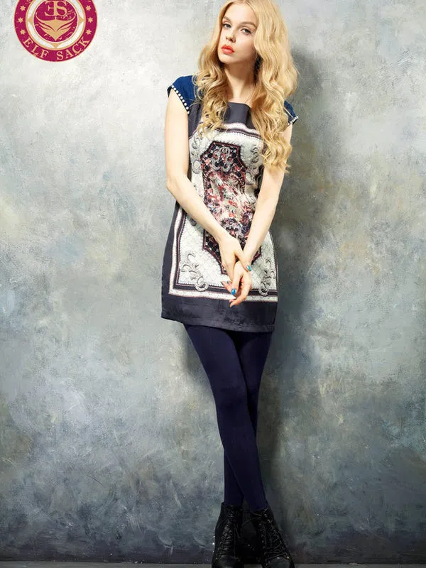pearl sleeves retro wool dress