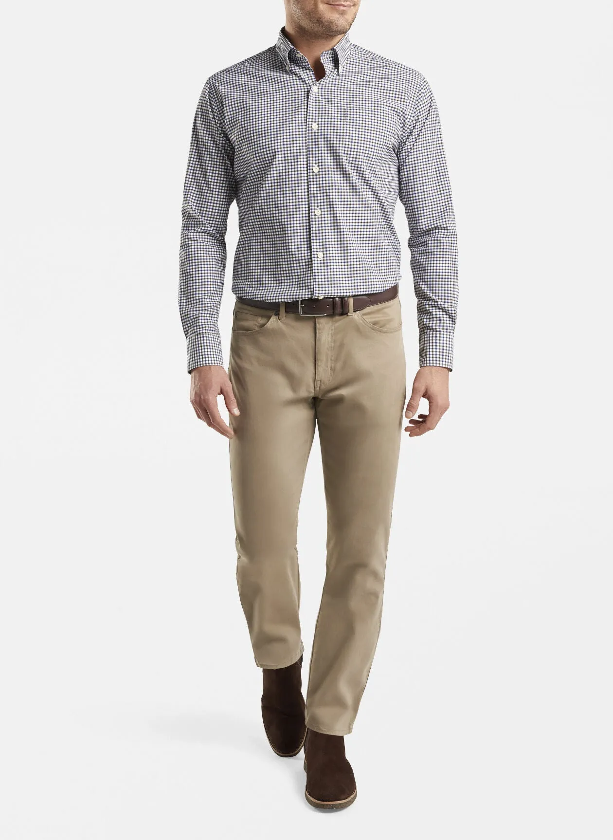PETER MILLAR ULTIMATE SATEEN FIVE POCKET PANT -  GRAIN
