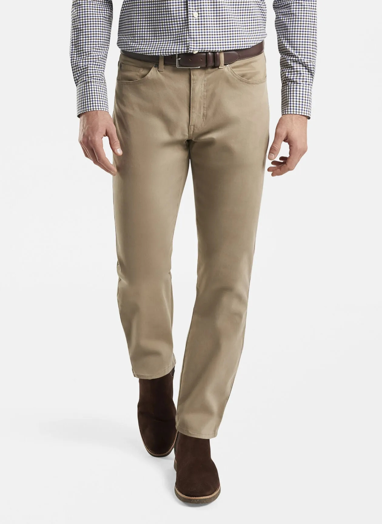 PETER MILLAR ULTIMATE SATEEN FIVE POCKET PANT -  GRAIN
