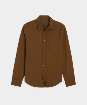 Poplin Sport Shirt in Brown