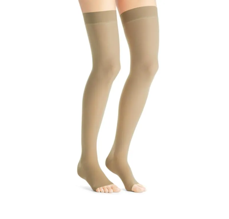 PR/1 JOBST ULTRASHEER WOMEN, THIGH HIGH W/SIL DOT BAND, 20-30MMHG, SM, NATURAL, OPEN TOE