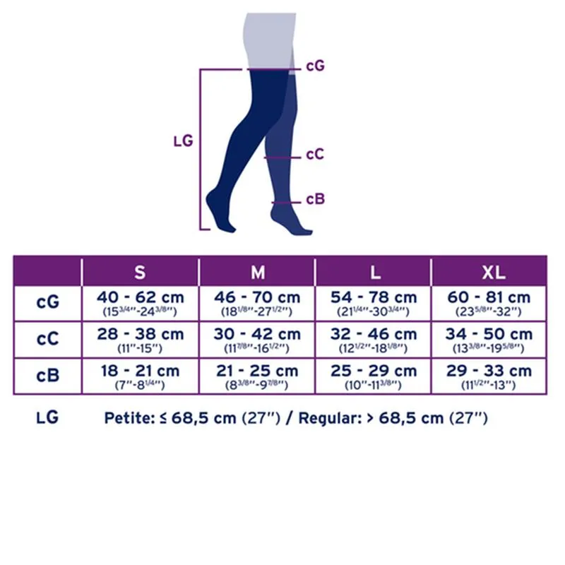 PR/1 JOBST ULTRASHEER WOMEN, THIGH HIGH W/SIL DOT BAND, 20-30MMHG, XL, CLASSIC BLACK, CLOSED TOE