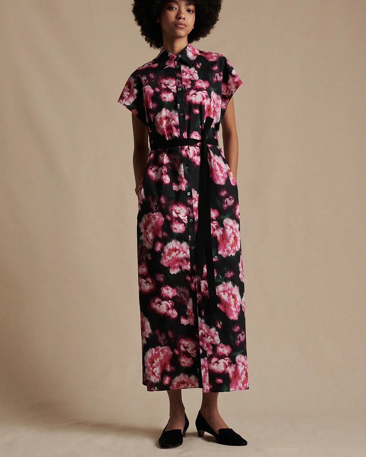 Printed Poplin Shirt Dress