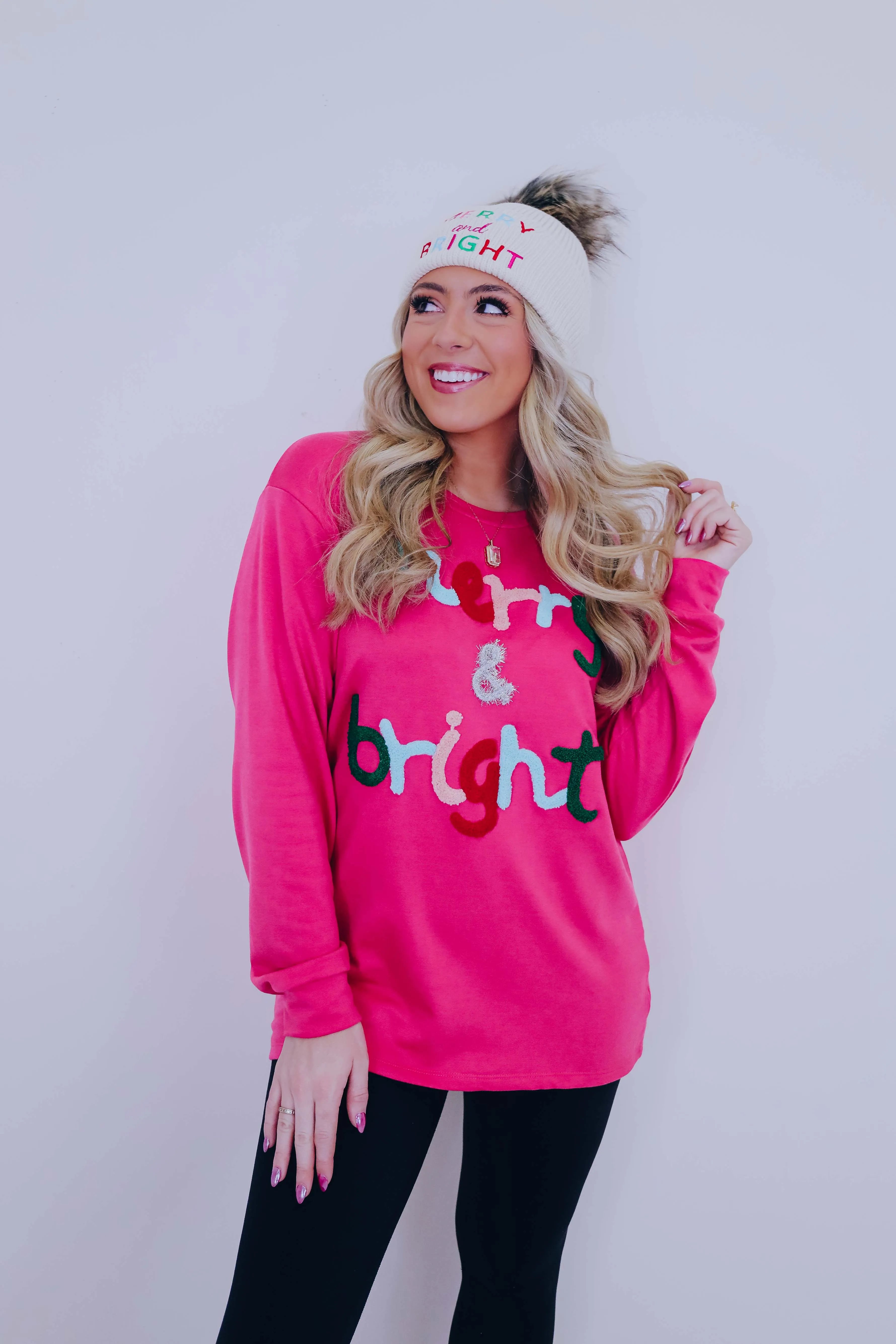 "Merry & Bright" Chenille Patch Top