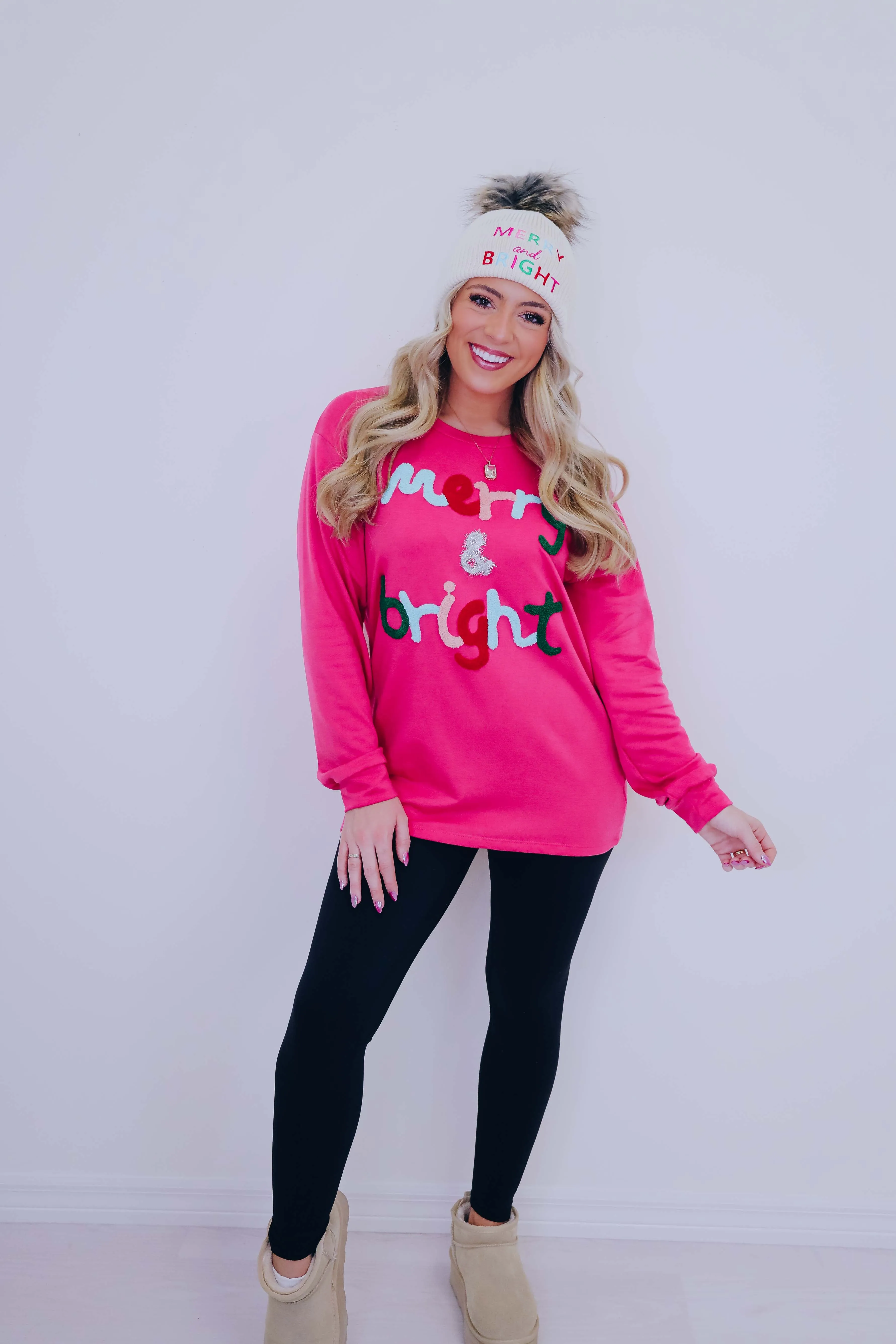 "Merry & Bright" Chenille Patch Top