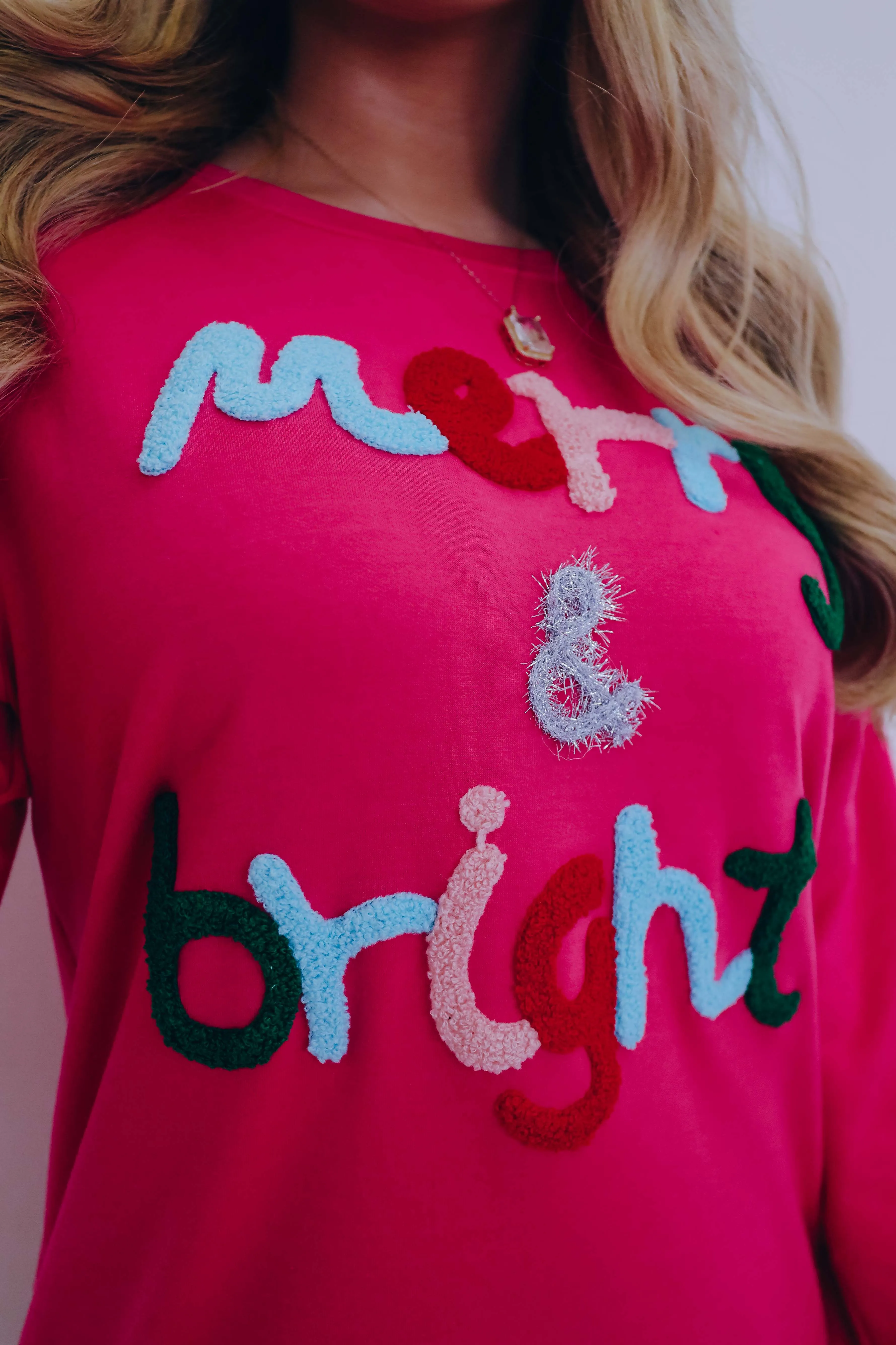 "Merry & Bright" Chenille Patch Top