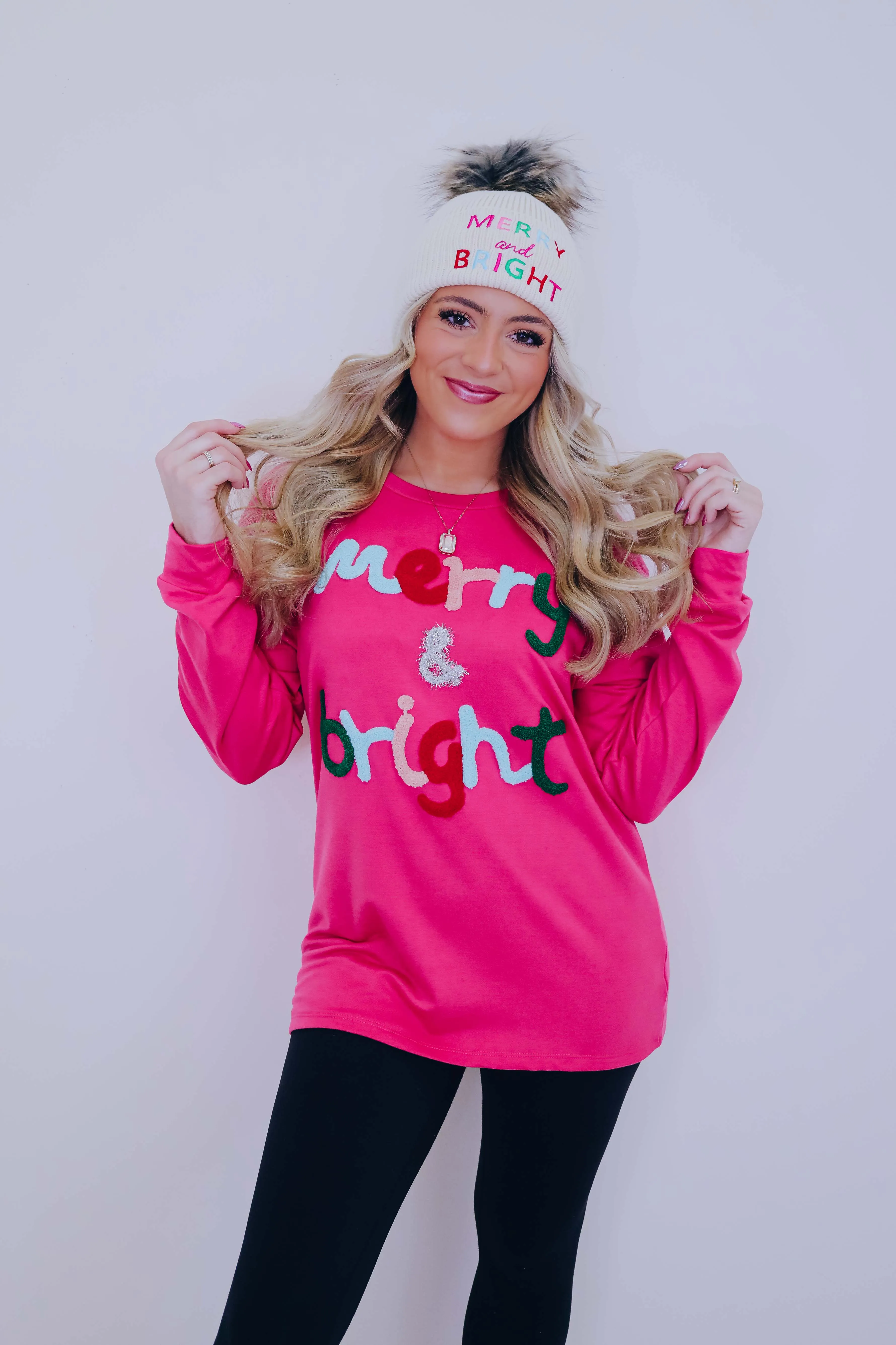 "Merry & Bright" Chenille Patch Top