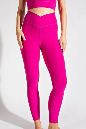 Raspberry Vera V Waist Butter Leggings