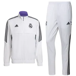 Real Madrid white presentation soccer tracksuit 2022/23 - Adidas