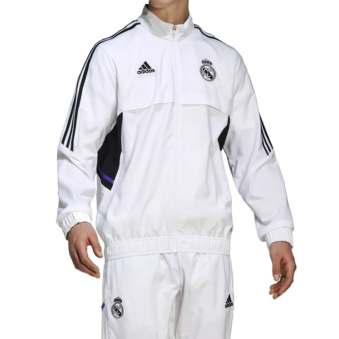 Real Madrid white presentation soccer tracksuit 2022/23 - Adidas