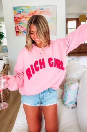 Rich Girl Sweatshirt - Pink (FINAL SALE)