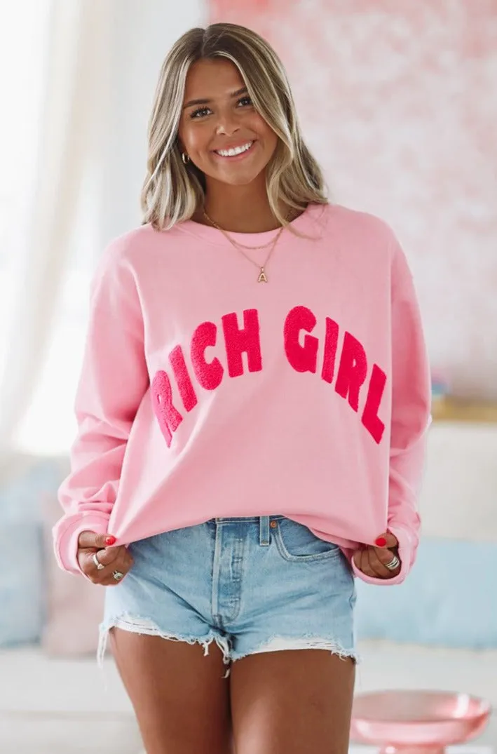 Rich Girl Sweatshirt - Pink (FINAL SALE)
