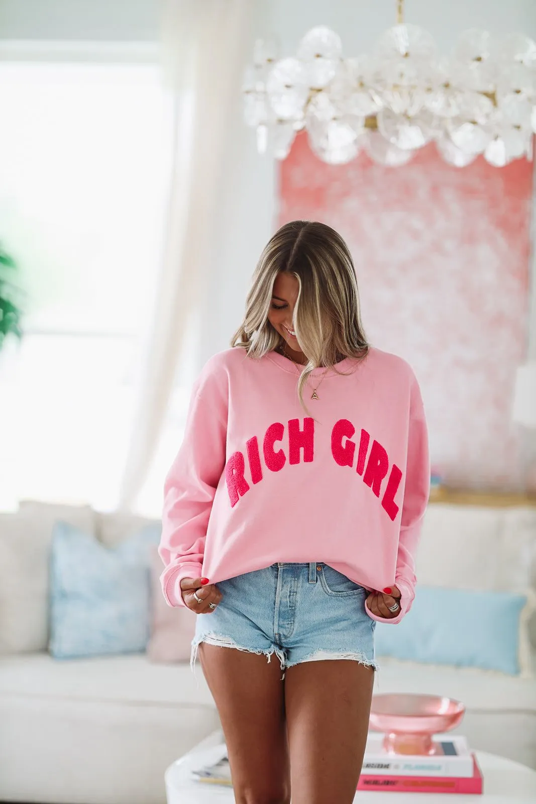 Rich Girl Sweatshirt - Pink (FINAL SALE)