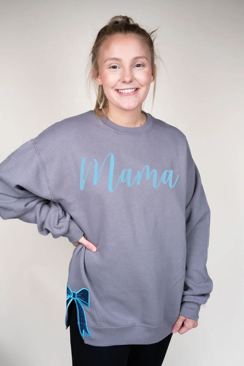 Rock You Design It Embroidered Side Bows Unisex NuBlend Crew Sweatshirt *Customize Your Text and Bows