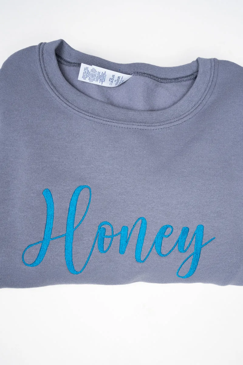 Rock You Design It Embroidered Side Bows Unisex NuBlend Crew Sweatshirt *Customize Your Text and Bows
