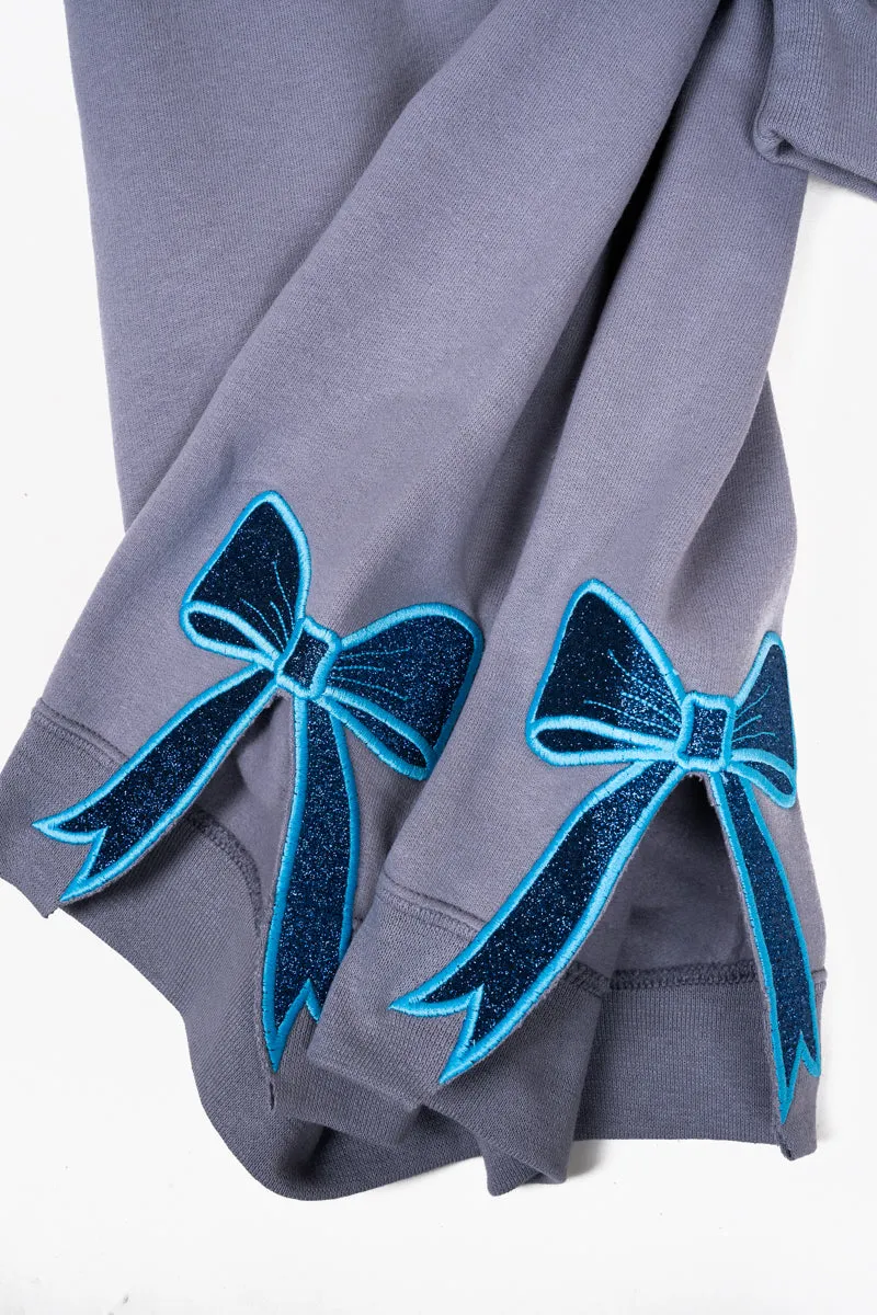 Rock You Design It Embroidered Side Bows Unisex NuBlend Crew Sweatshirt *Customize Your Text and Bows