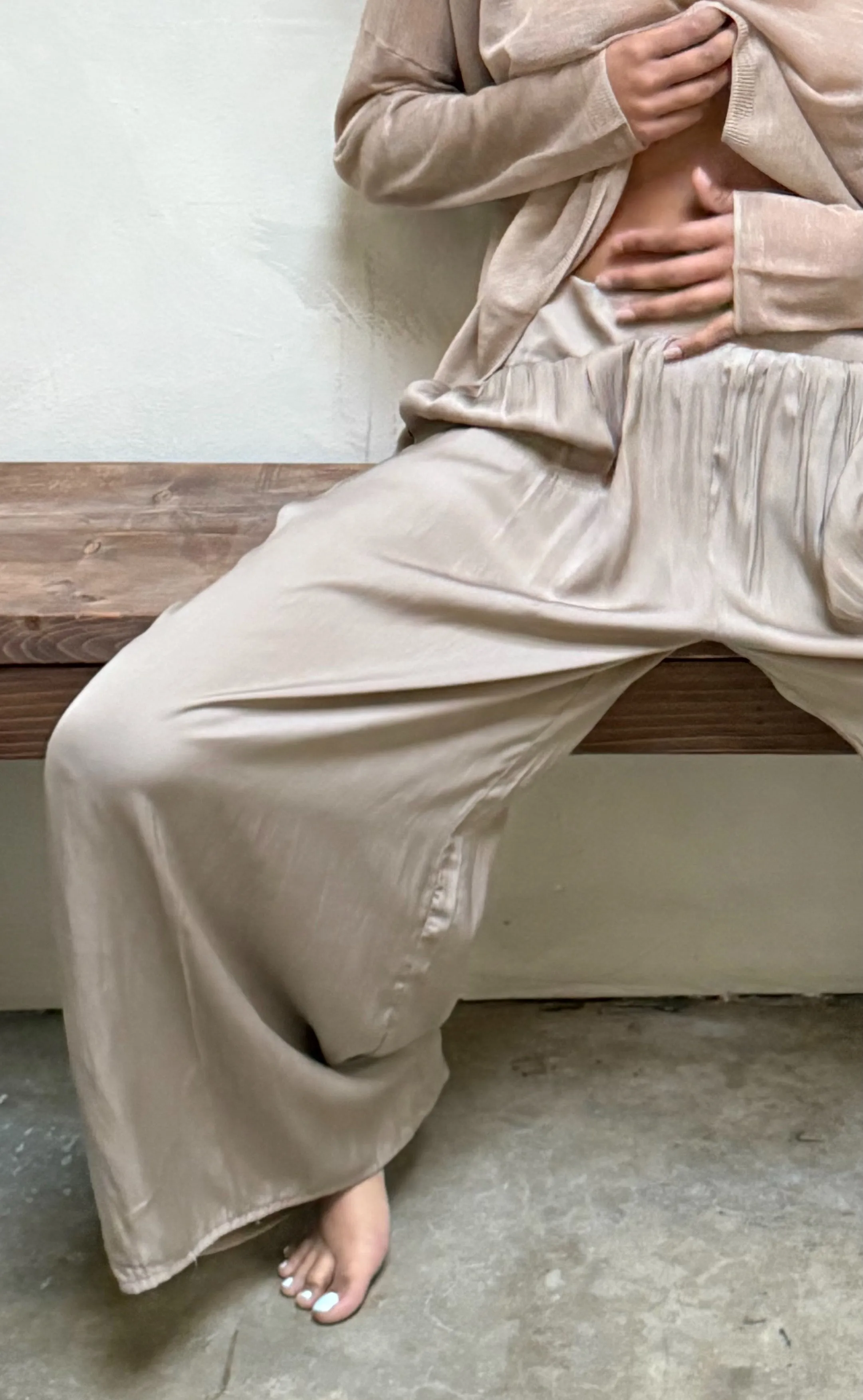 Rosamund Wide Satin Pants