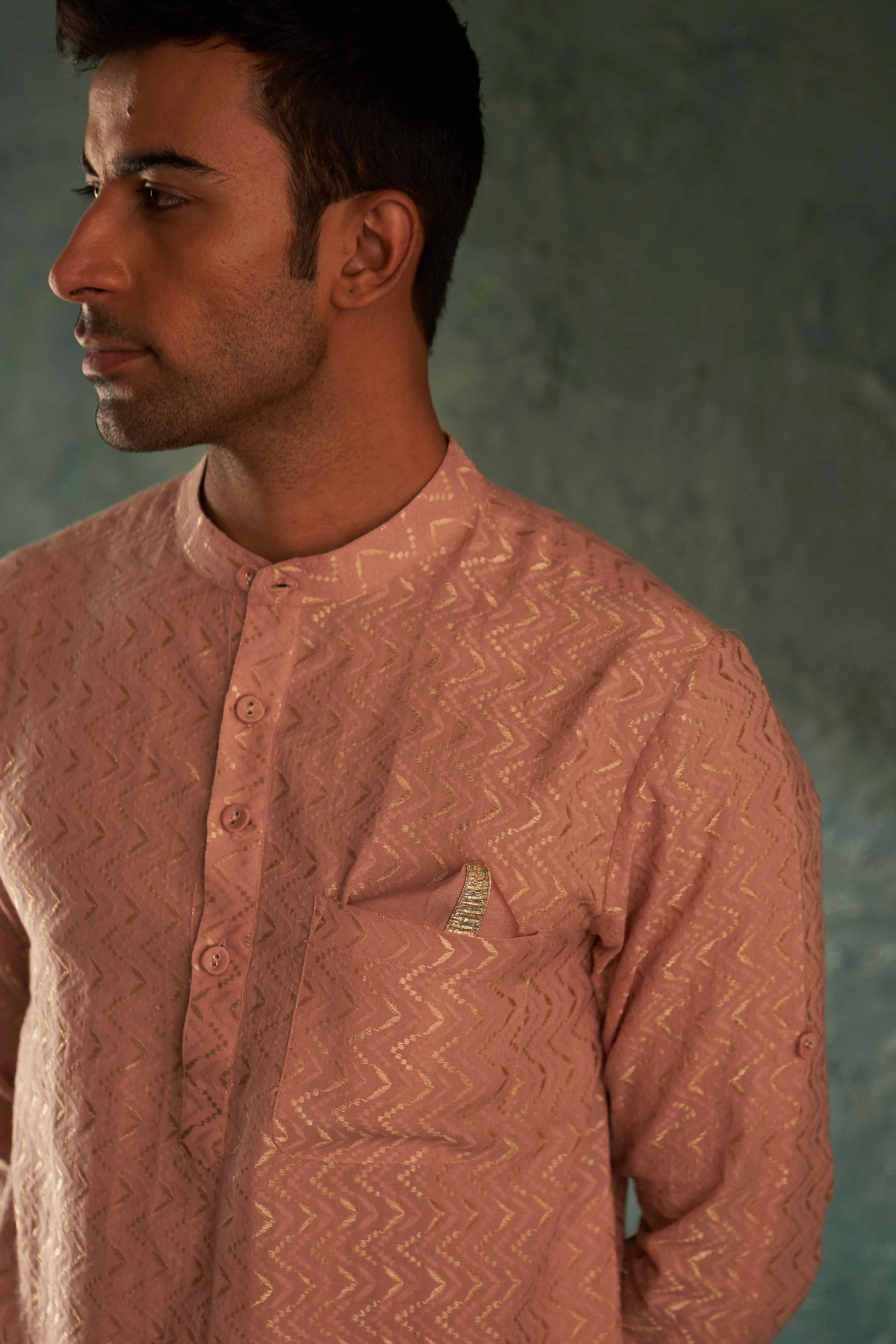 Rose pink straight kurta and pants