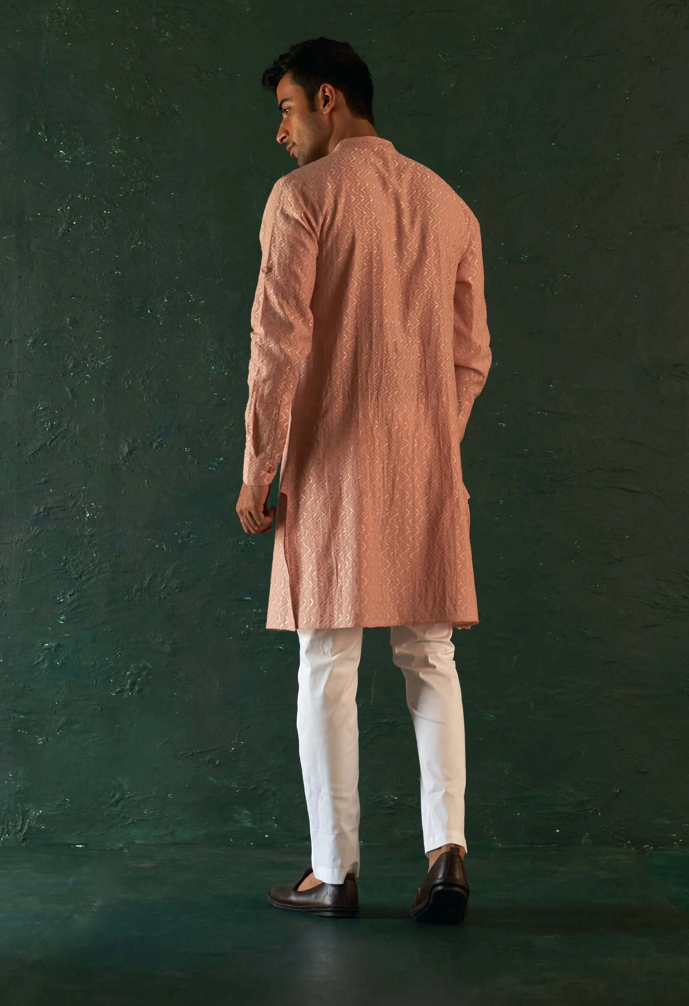 Rose pink straight kurta and pants