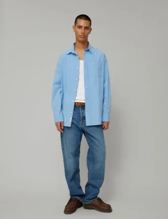 Rose Poplin Shirt | Light Blue