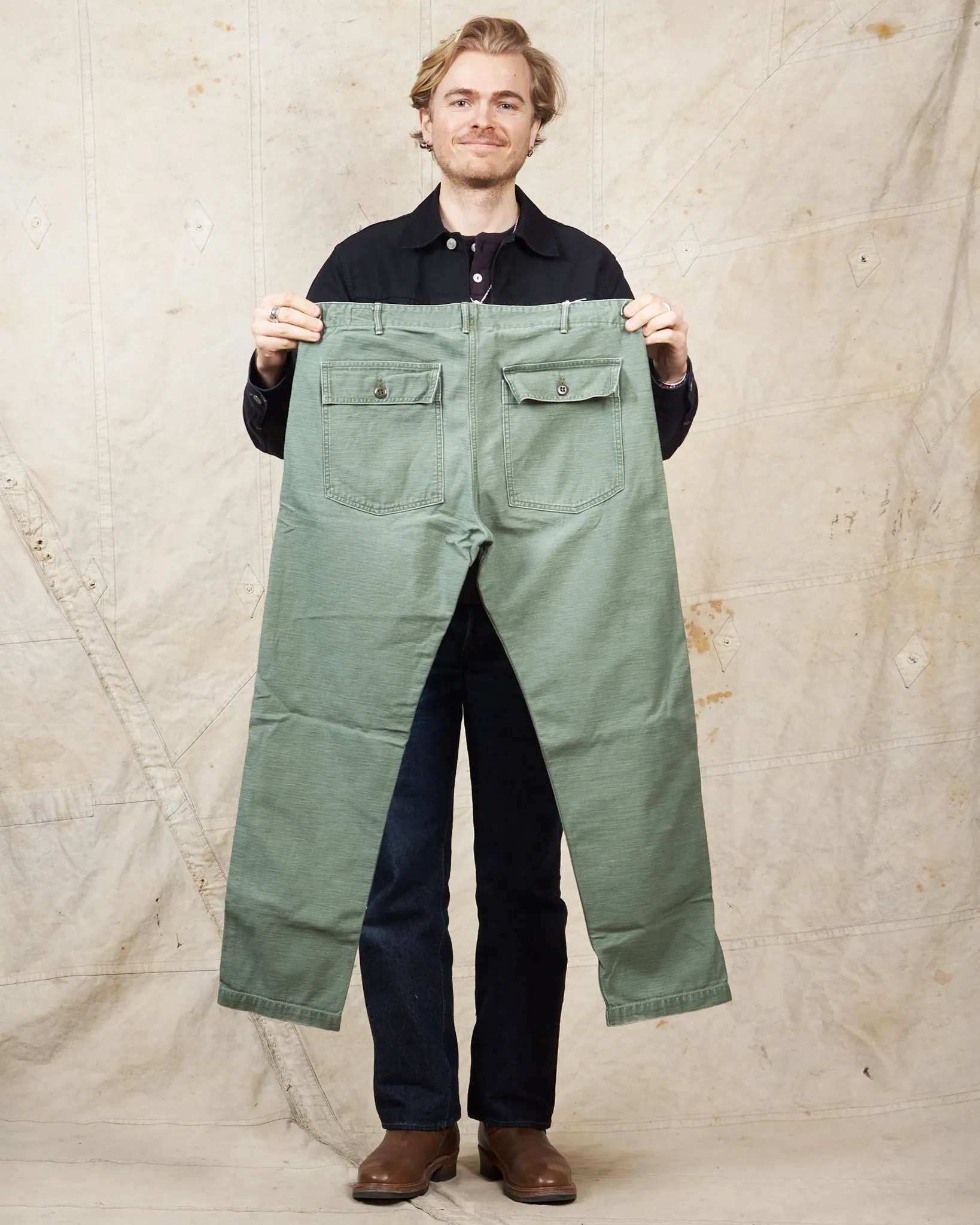 Second Hand OrSlow 5032 Slim Fit Fatigue Pants Green EU XL / JPN 5