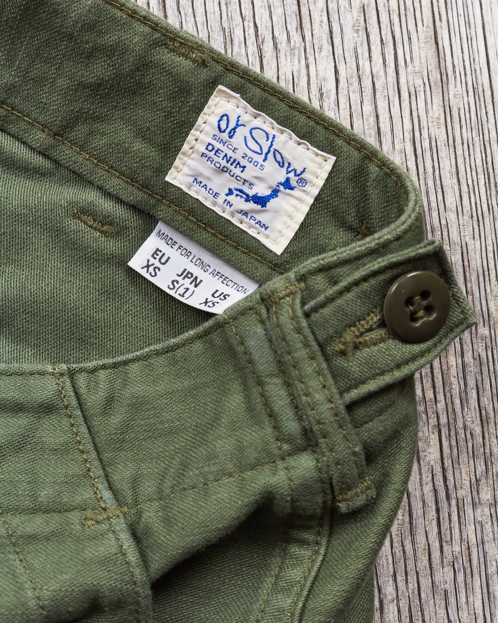 Second Hand OrSlow 5032 Slim Fit Fatigue Pants Green EU XS / JPN 1