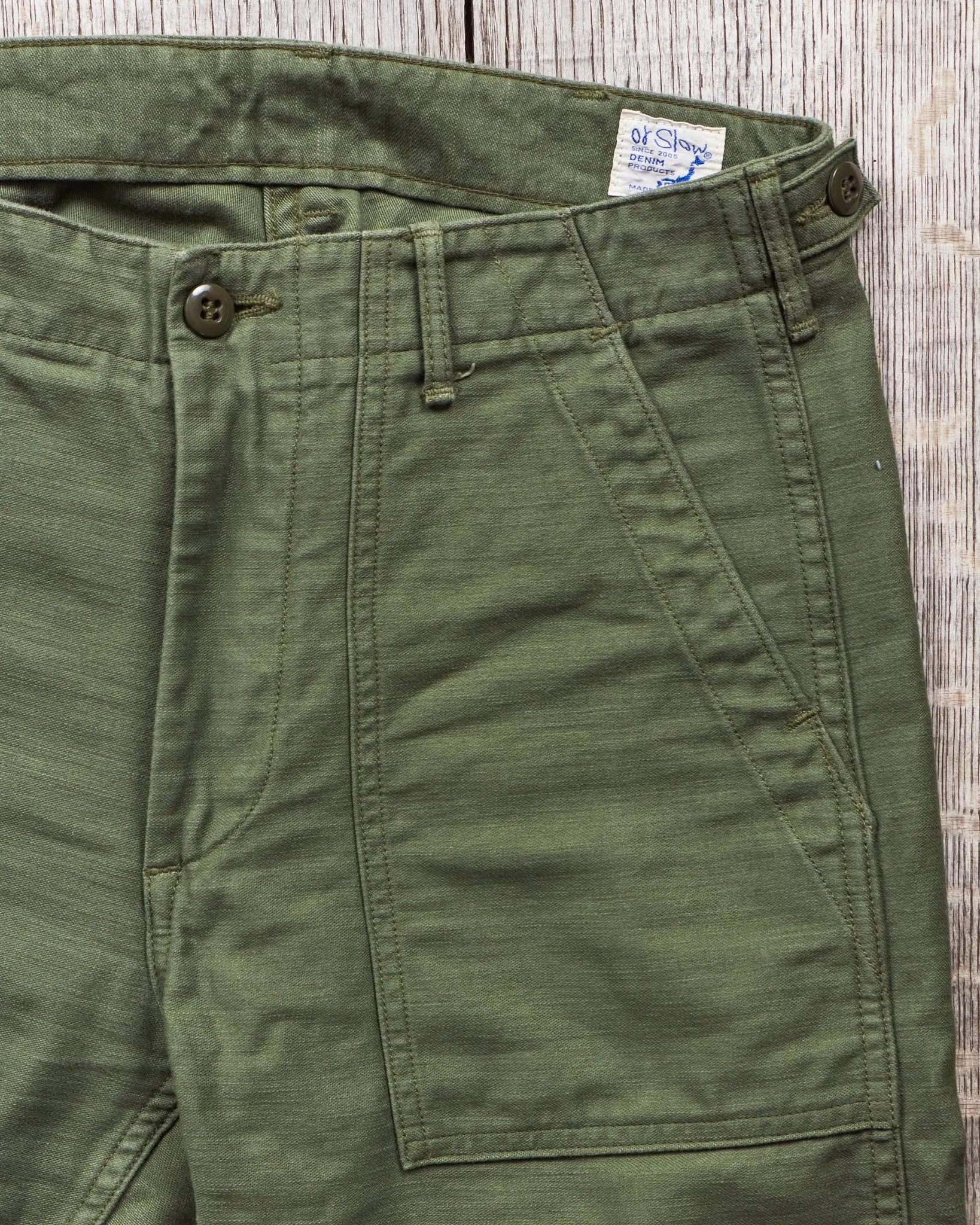 Second Hand OrSlow 5032 Slim Fit Fatigue Pants Green EU XS / JPN 1