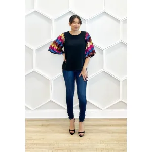 Sequin Short Sleeve Top