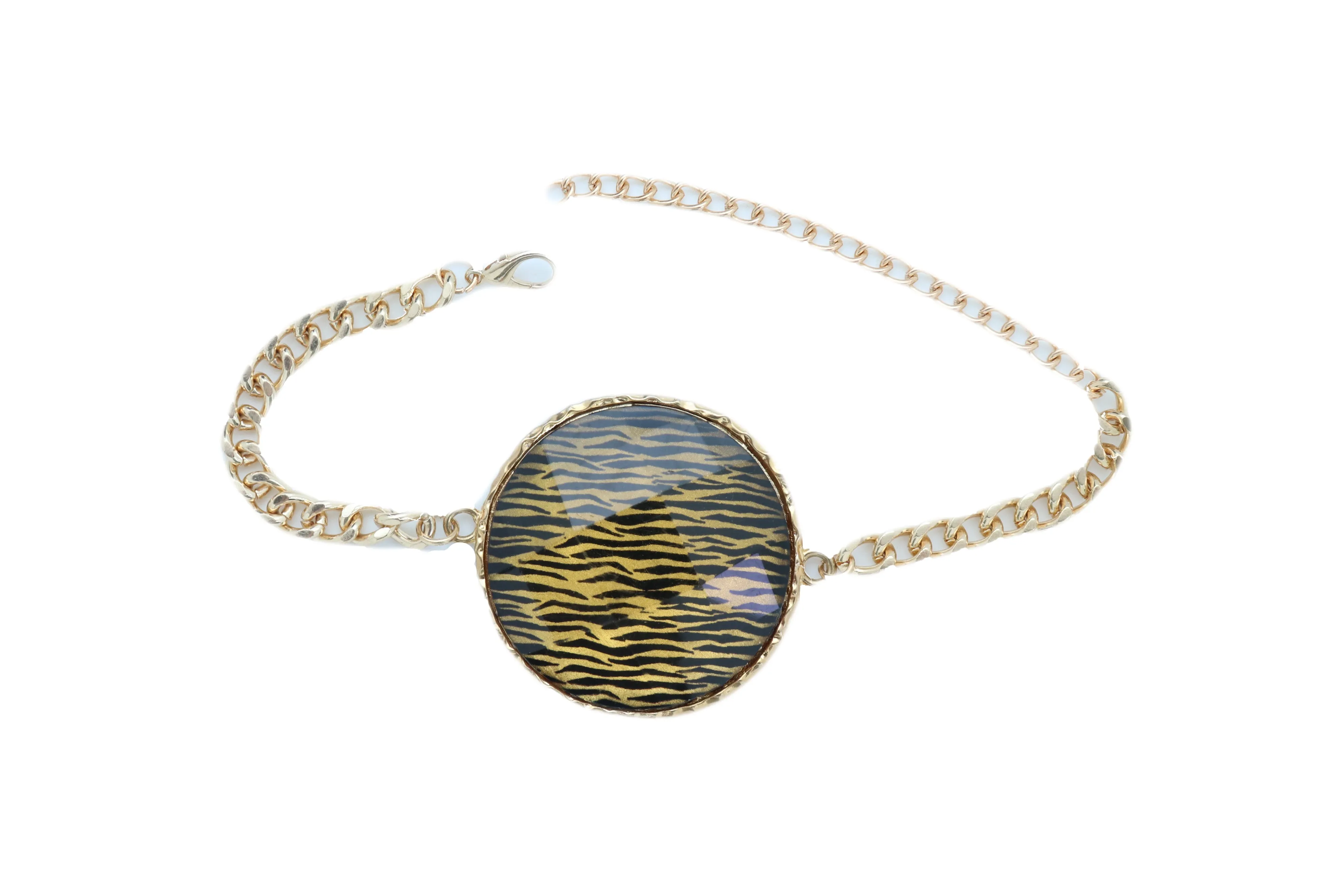 Sexy Women Gold Metal Chain Boot Bracelet Shoe Bling Zebra Charm