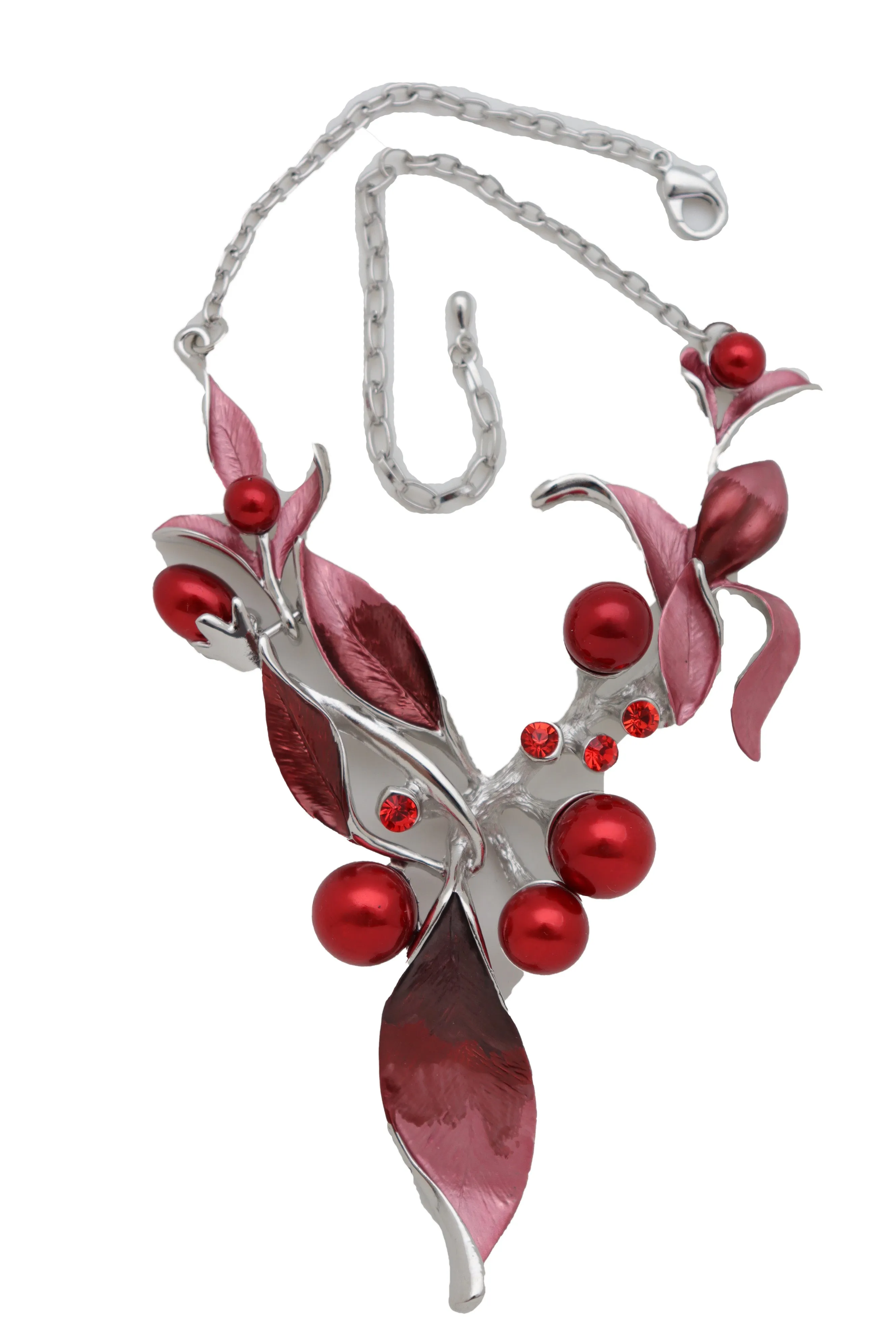 Silver Metal Boot Chain Bracelet Western Shoe Charm Jewelry Hot Red Flower