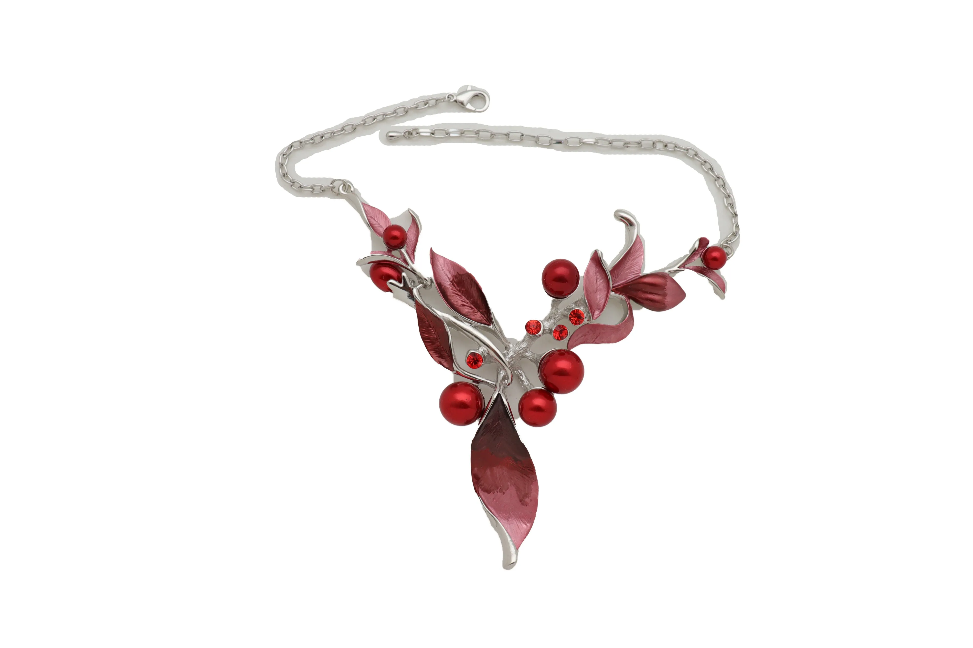 Silver Metal Boot Chain Bracelet Western Shoe Charm Jewelry Hot Red Flower
