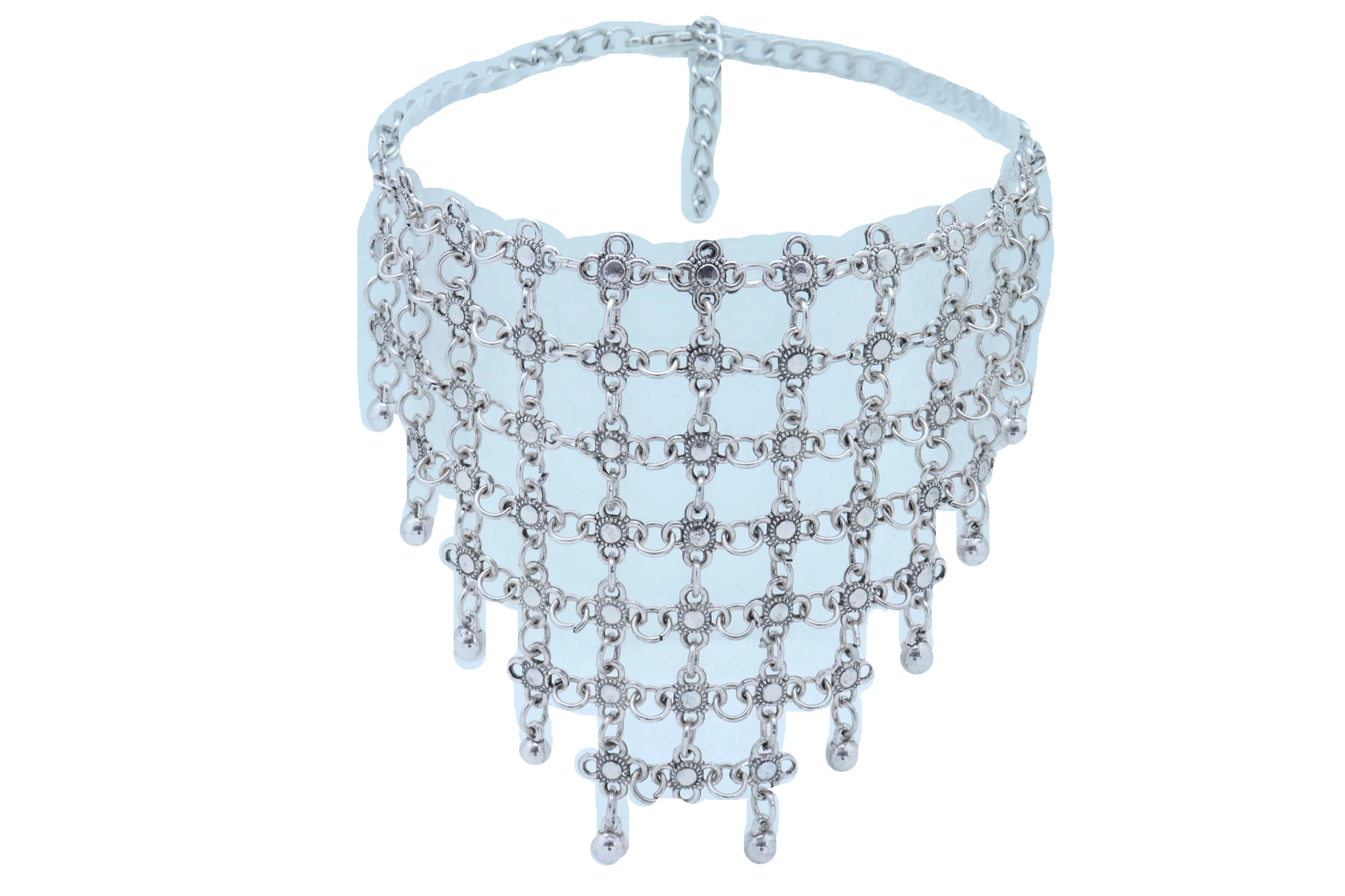 Silver Metal Chain Boot Bracelet Shoe Flower Net Charm Western Anklet Bell