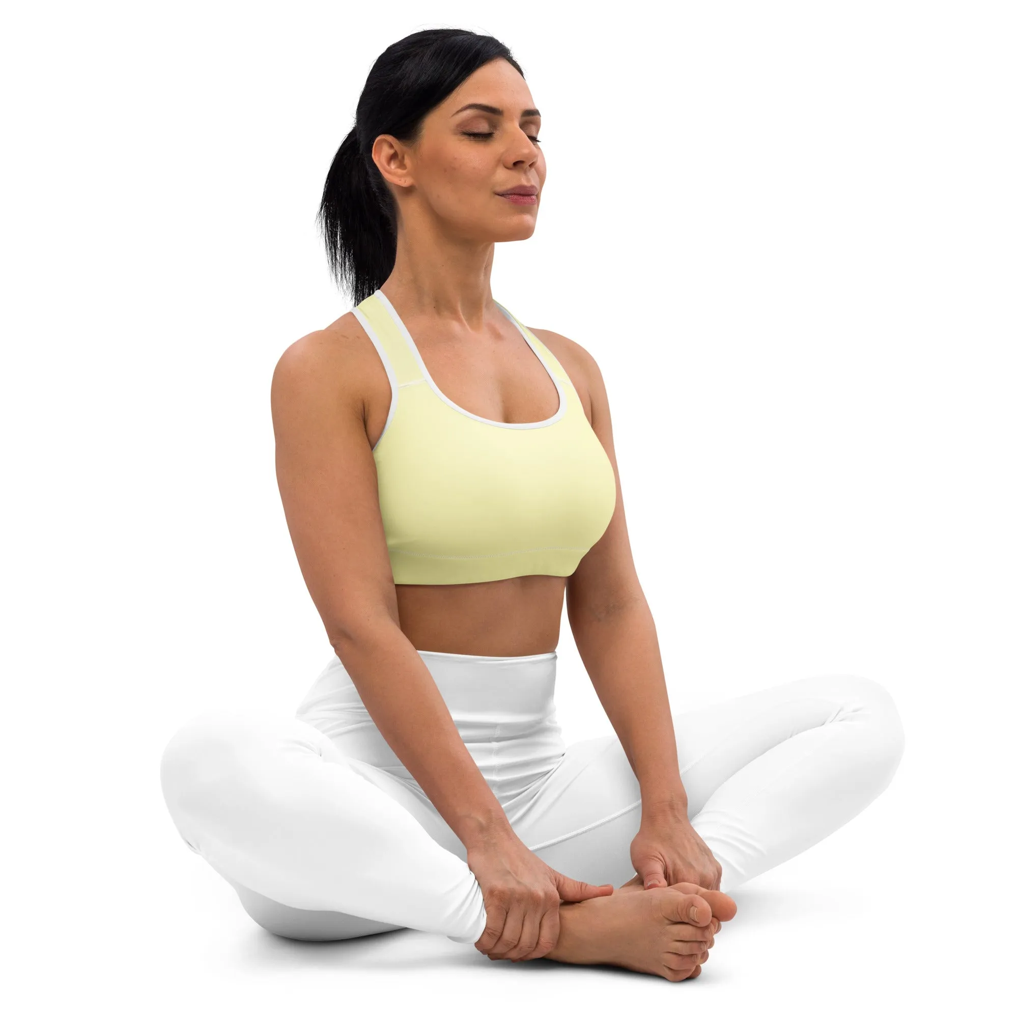 Soft Yellow Padded Sports Bra