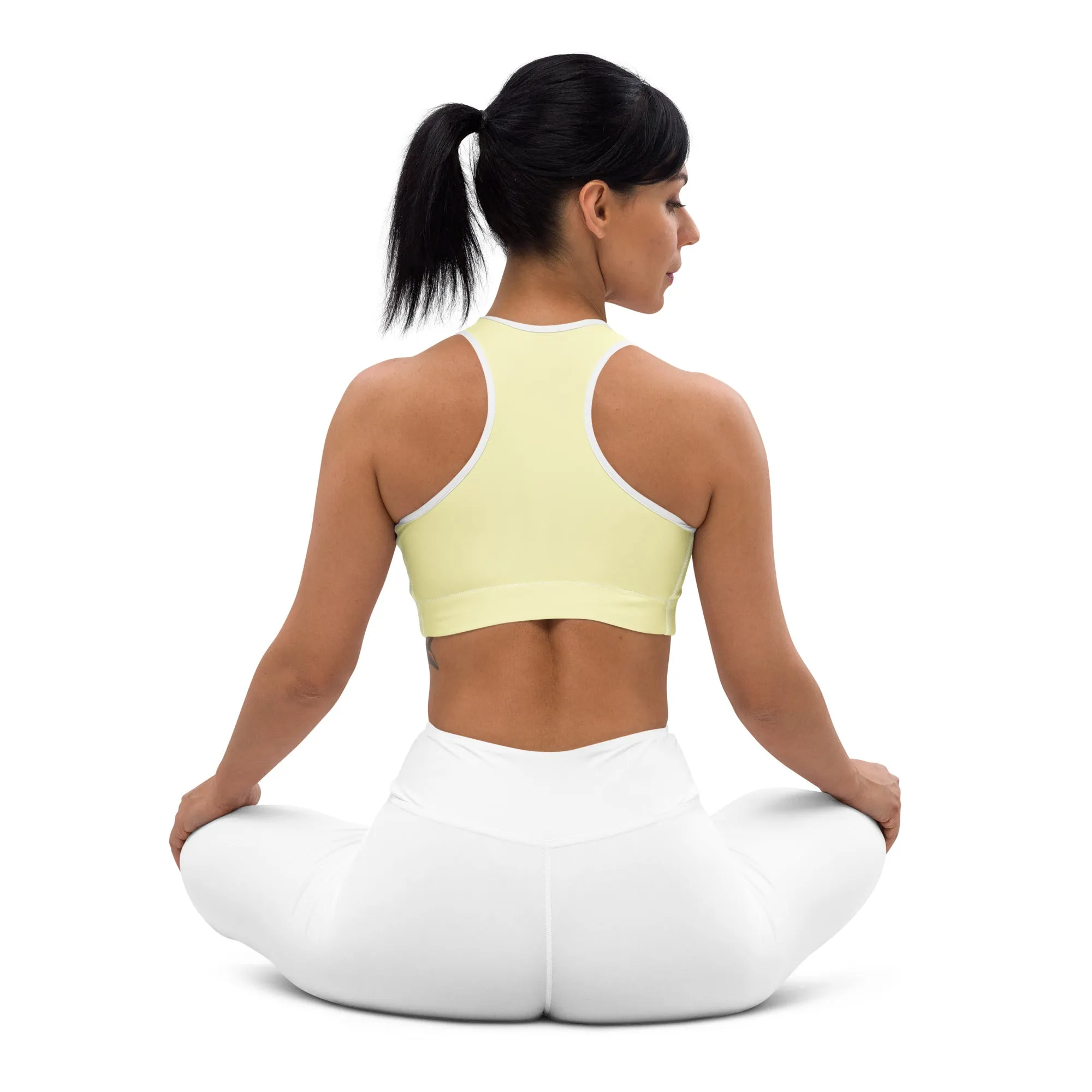 Soft Yellow Padded Sports Bra
