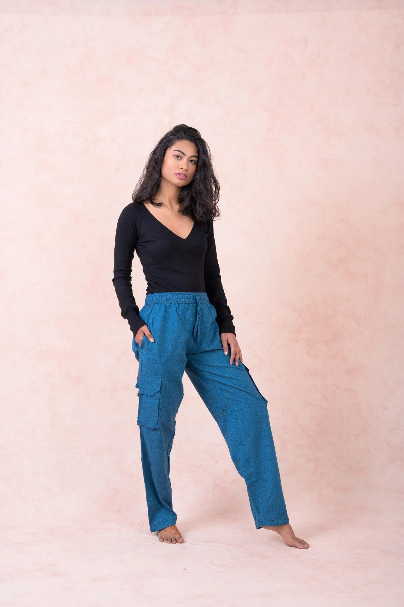 Solid Cargo Pants