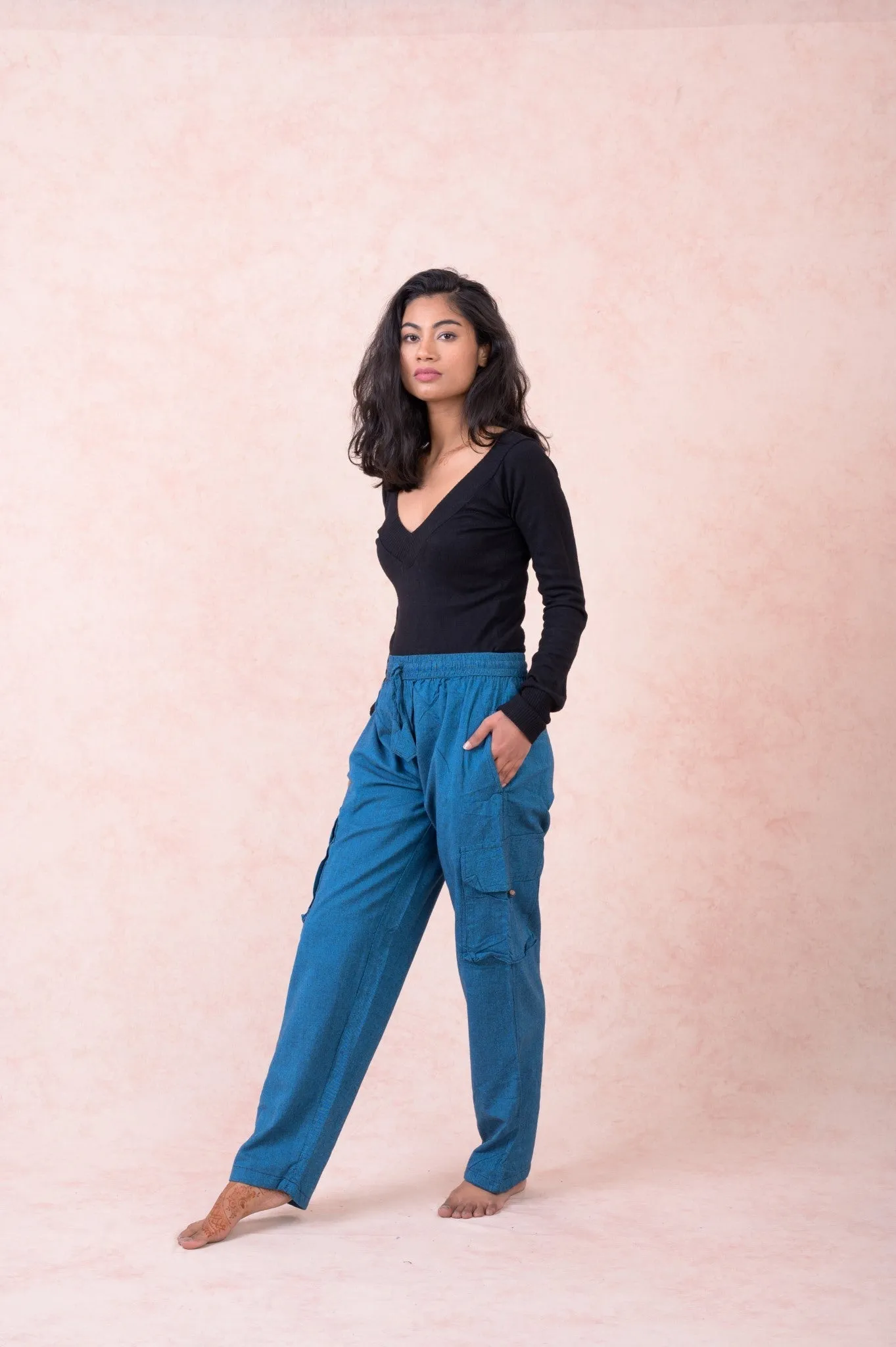 Solid Cargo Pants
